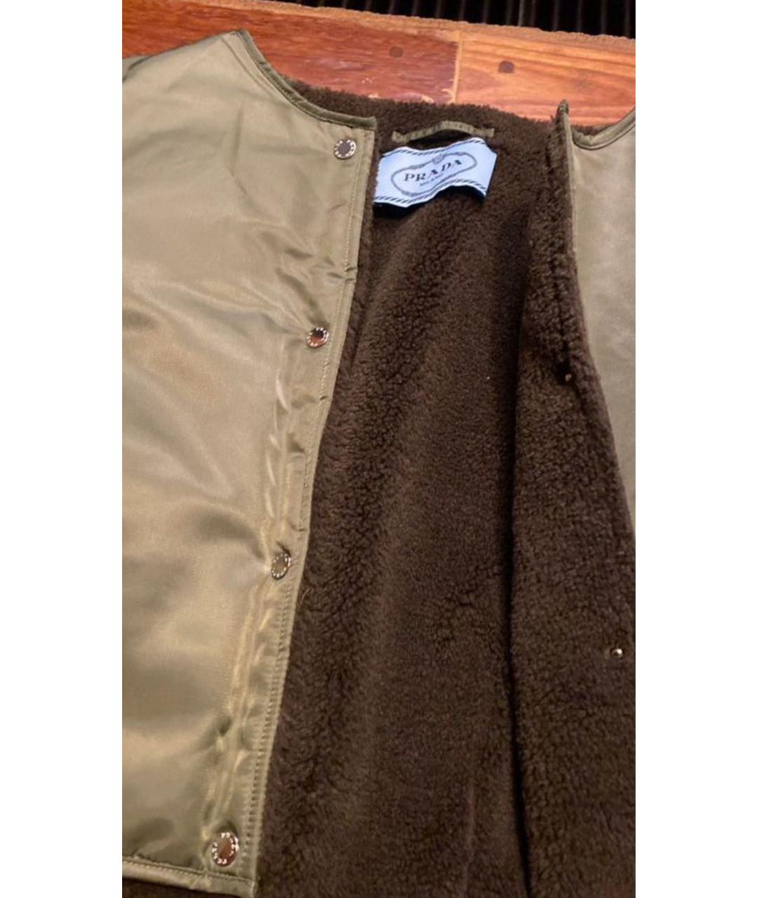 PRADA Хаки вискозная куртка, фото 3