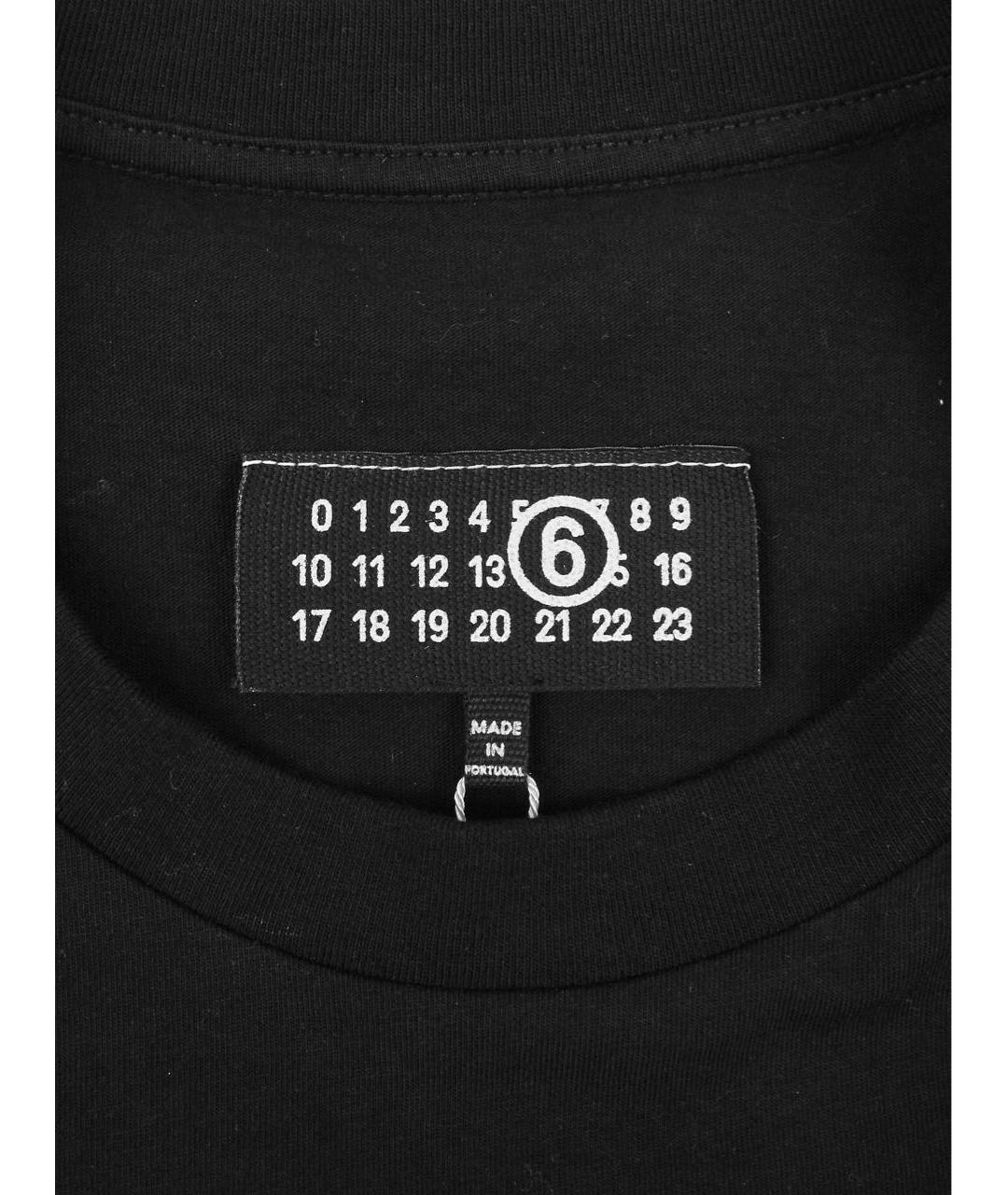 MM6 MAISON MARGIELA Черная хлопковая футболка, фото 4