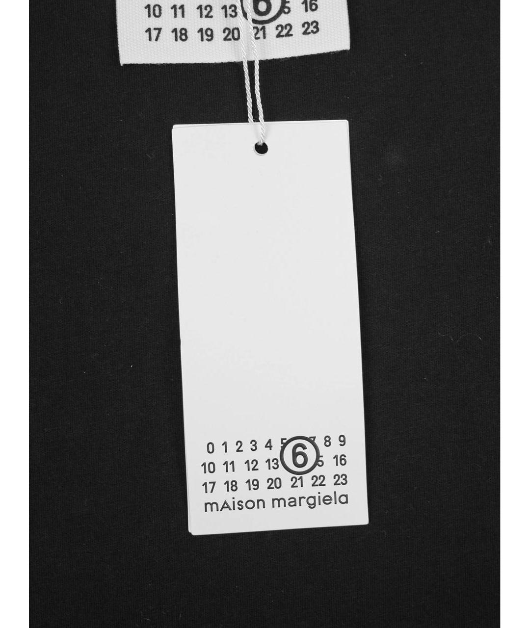 MM6 MAISON MARGIELA Черная хлопковая футболка, фото 6