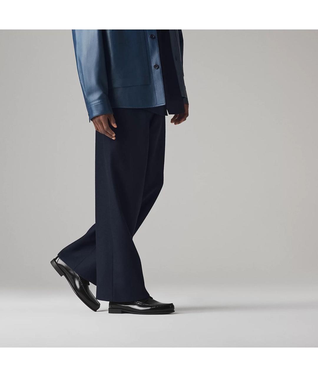 HERMES Черные кожаные лоферы, фото 5