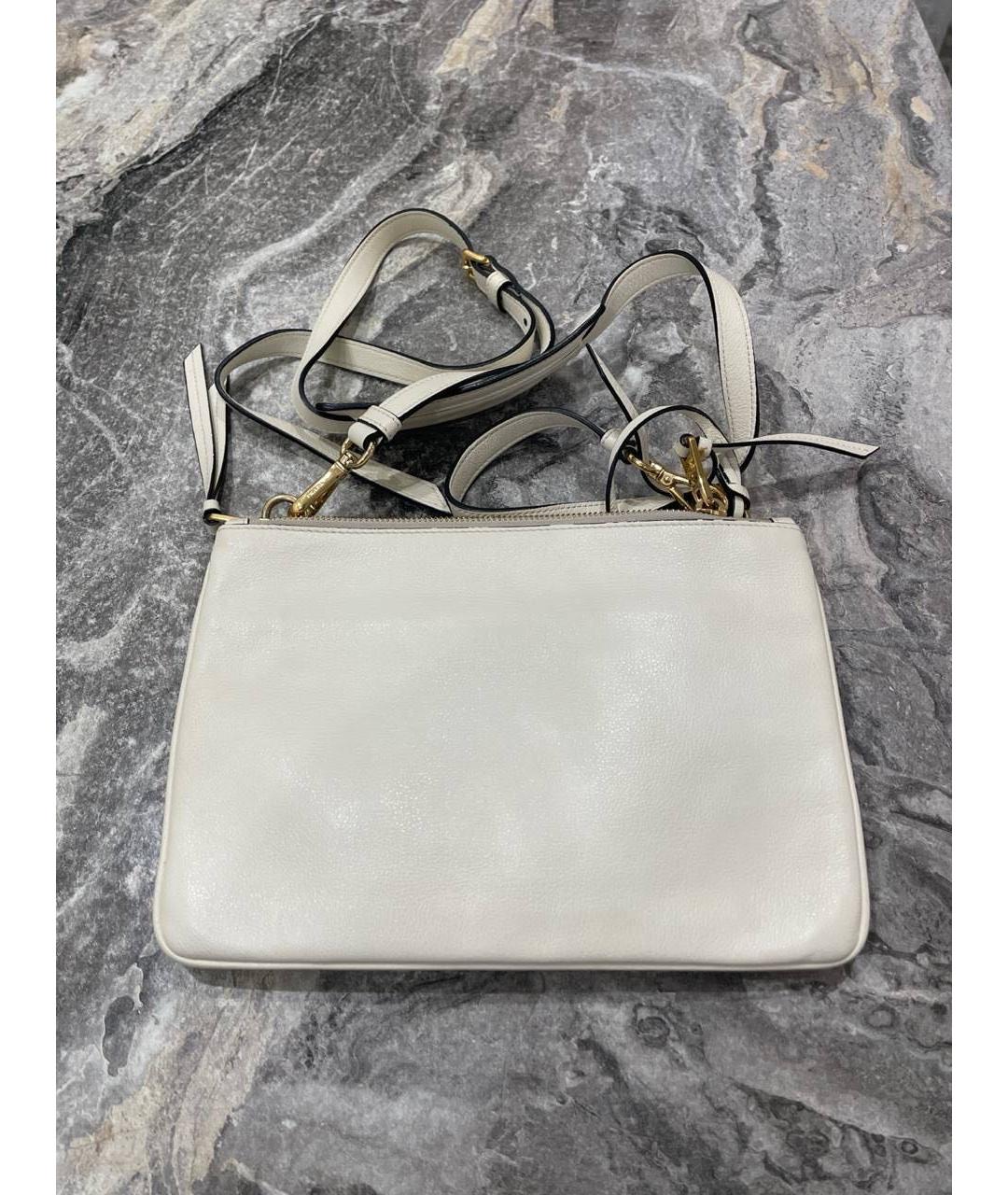 PRADA Белая кожаная сумка через плечо, фото 2