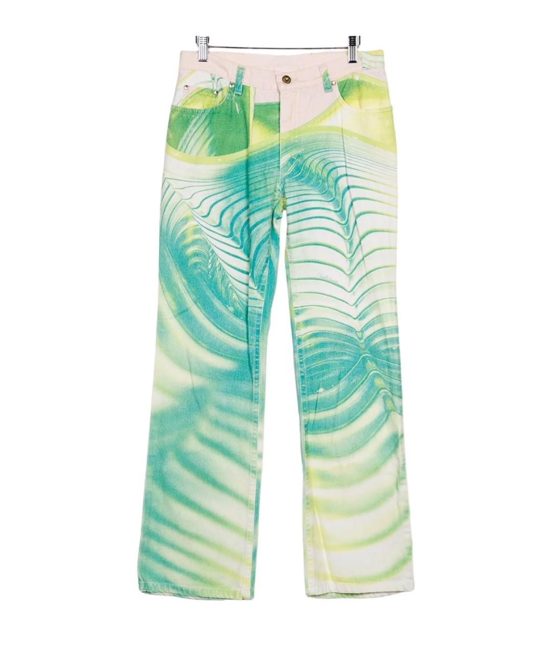 ROBERTO CAVALLI Мульти хлопко-эластановые прямые джинсы, фото 8