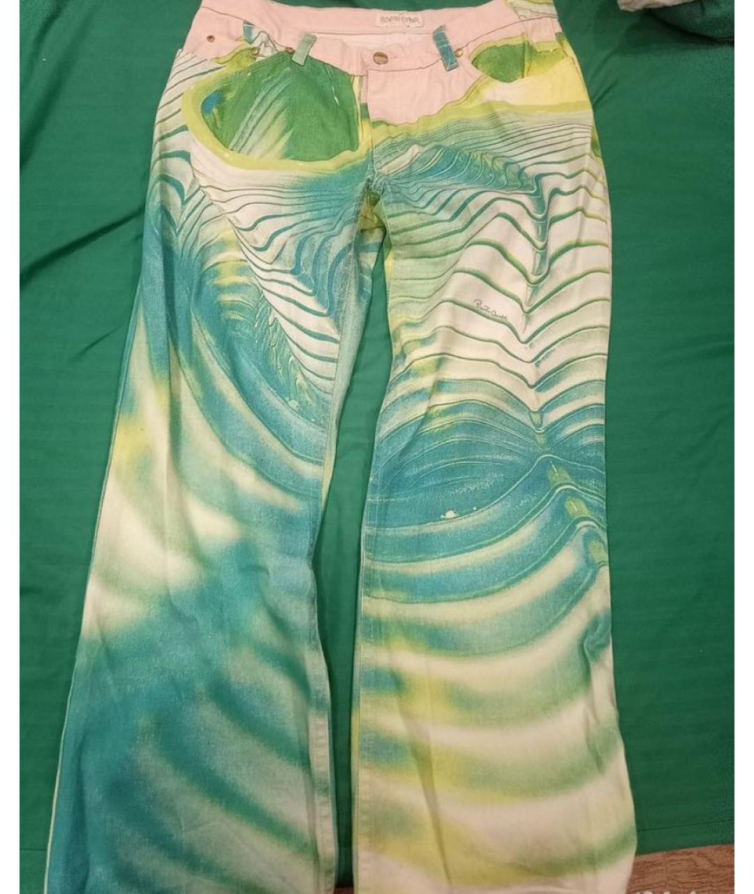 ROBERTO CAVALLI Мульти хлопко-эластановые прямые джинсы, фото 3