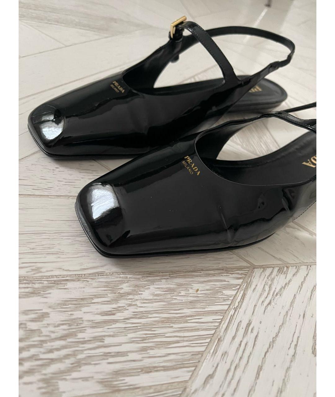 PRADA Черные балетки из лакированной кожи, фото 4