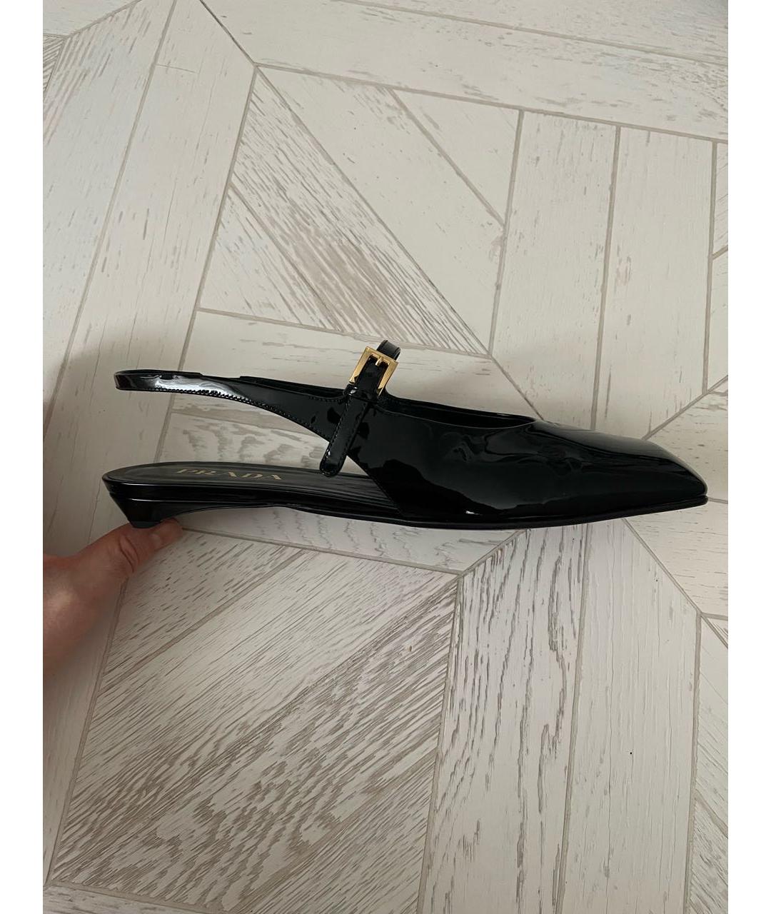 PRADA Черные балетки из лакированной кожи, фото 9