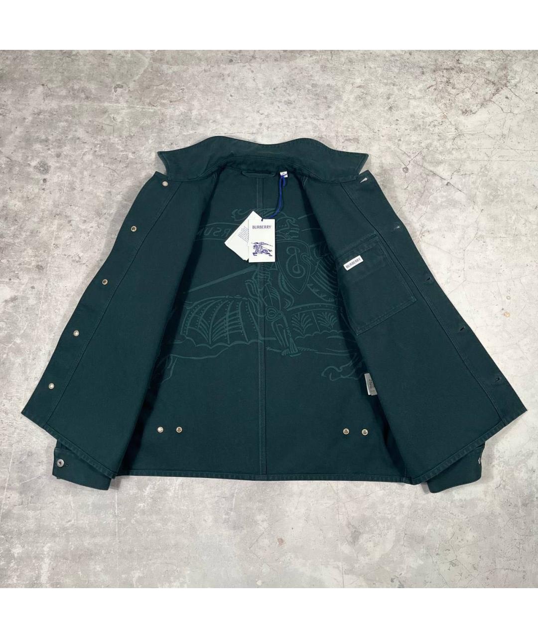 BURBERRY Зеленая деним куртка, фото 4