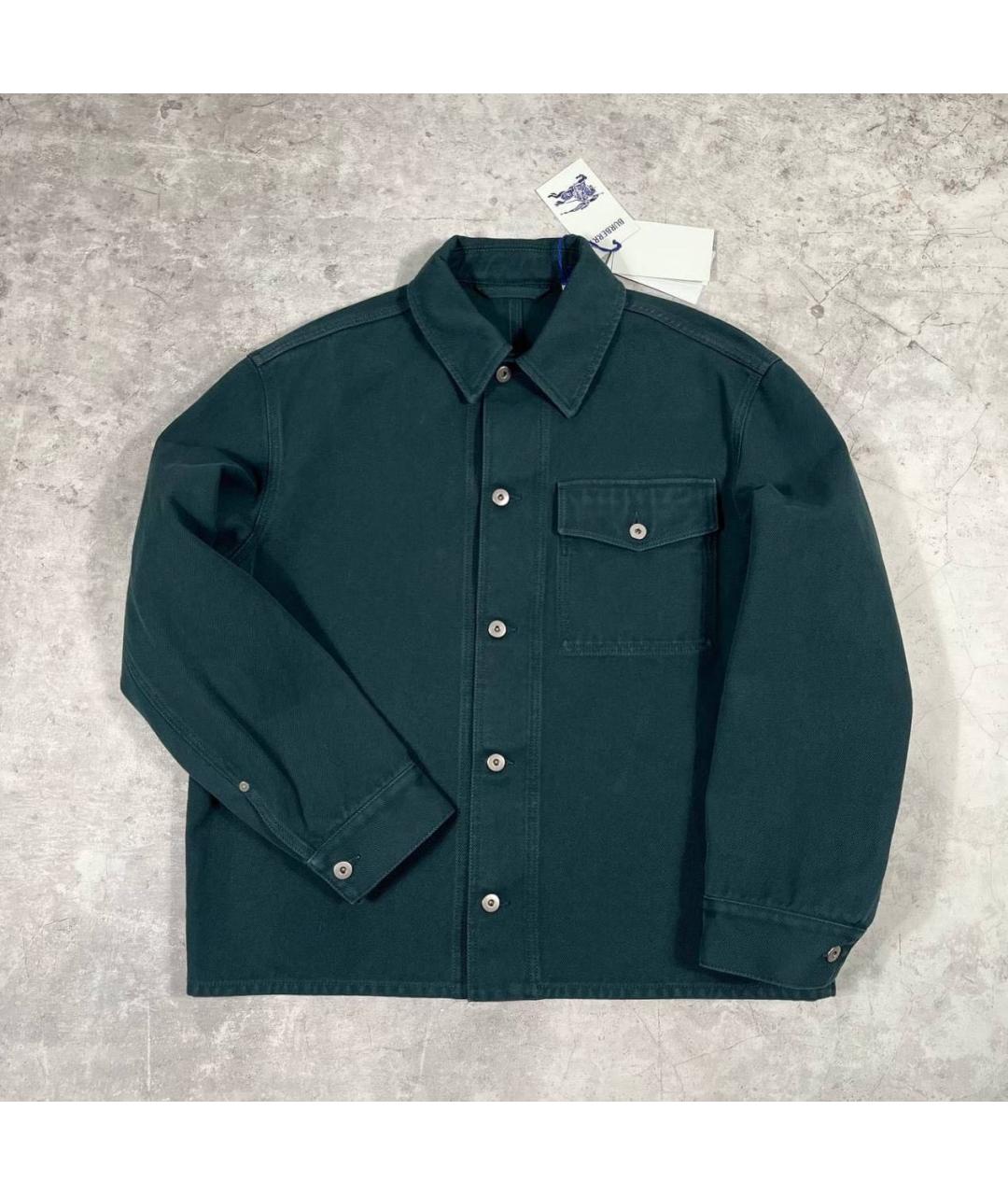 BURBERRY Зеленая деним куртка, фото 9