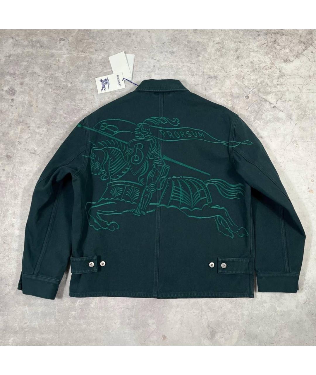 BURBERRY Зеленая деним куртка, фото 3