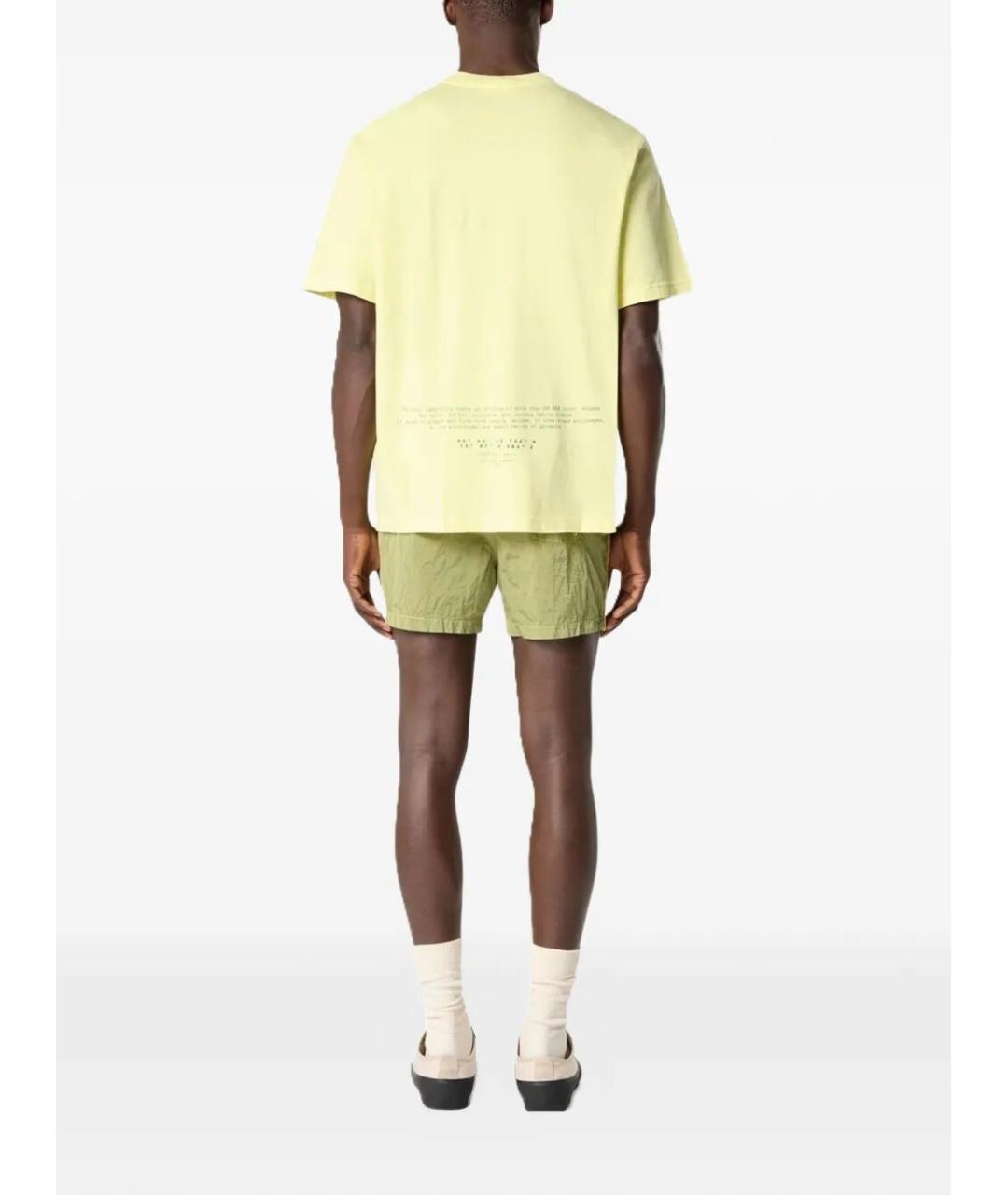 STONE ISLAND Желтая хлопковая футболка, фото 3