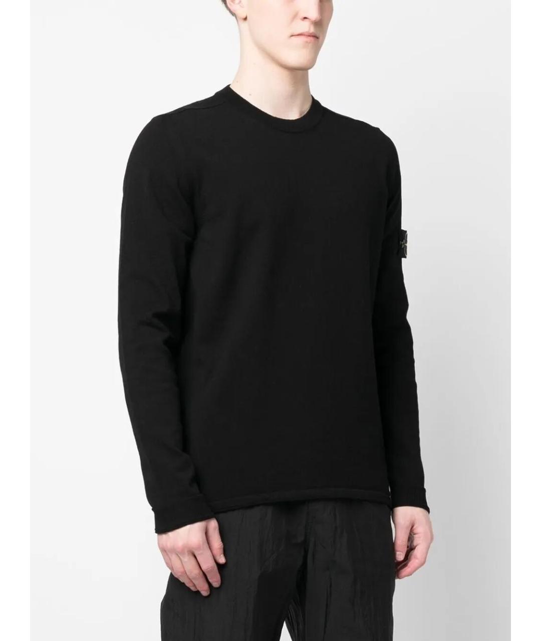 STONE ISLAND Черный хлопковый джемпер / свитер, фото 2