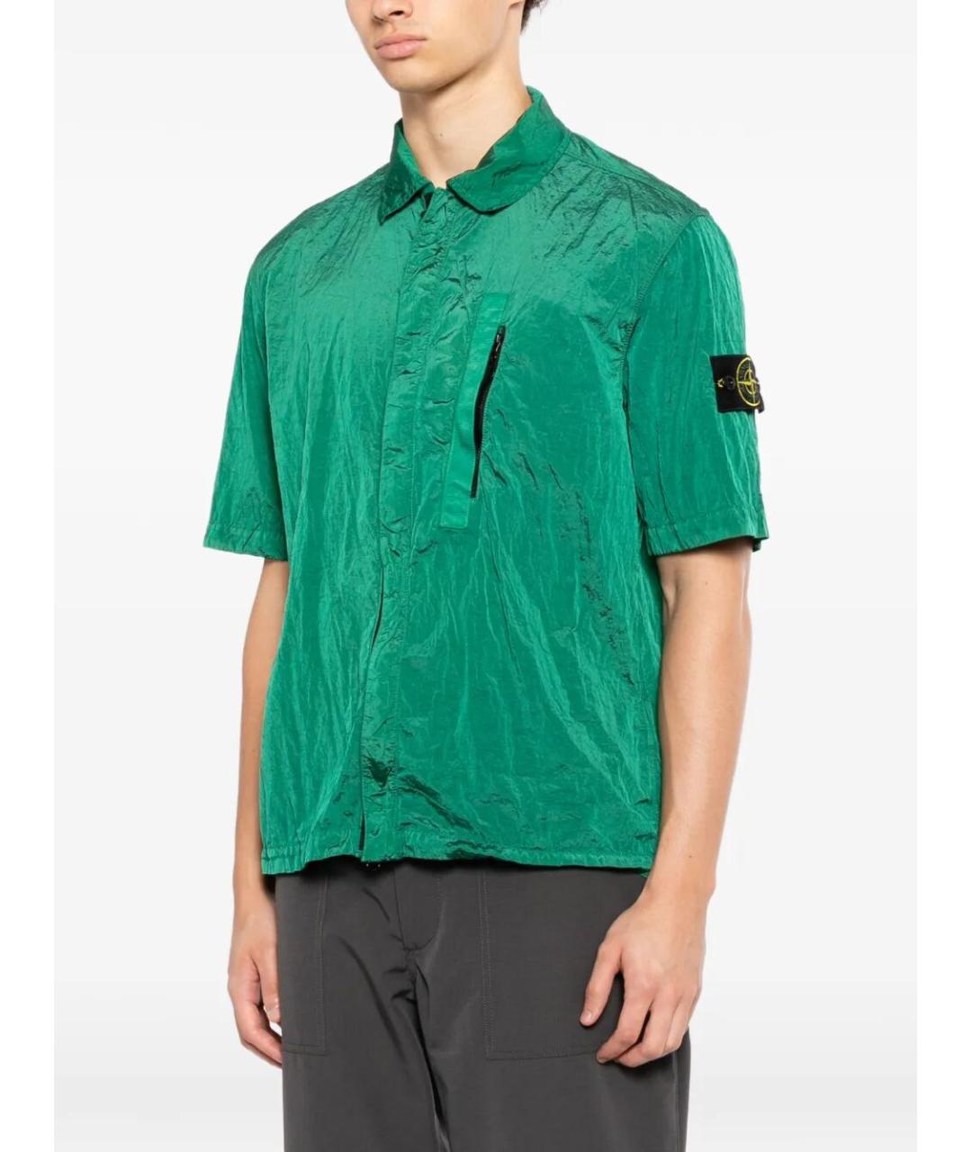 STONE ISLAND Зеленая кэжуал рубашка, фото 4
