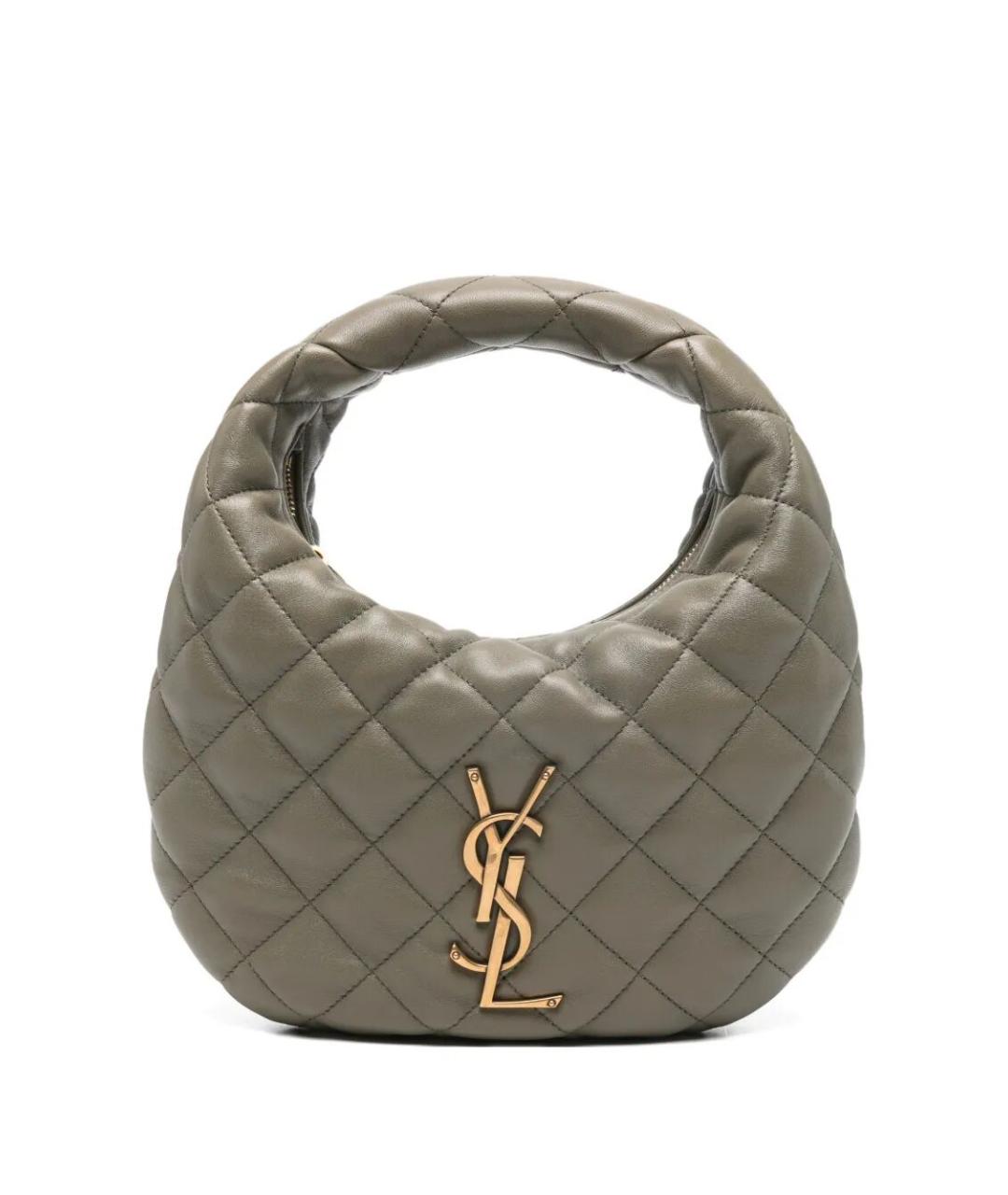 SAINT LAURENT Зеленая кожаная сумка тоут, фото 1