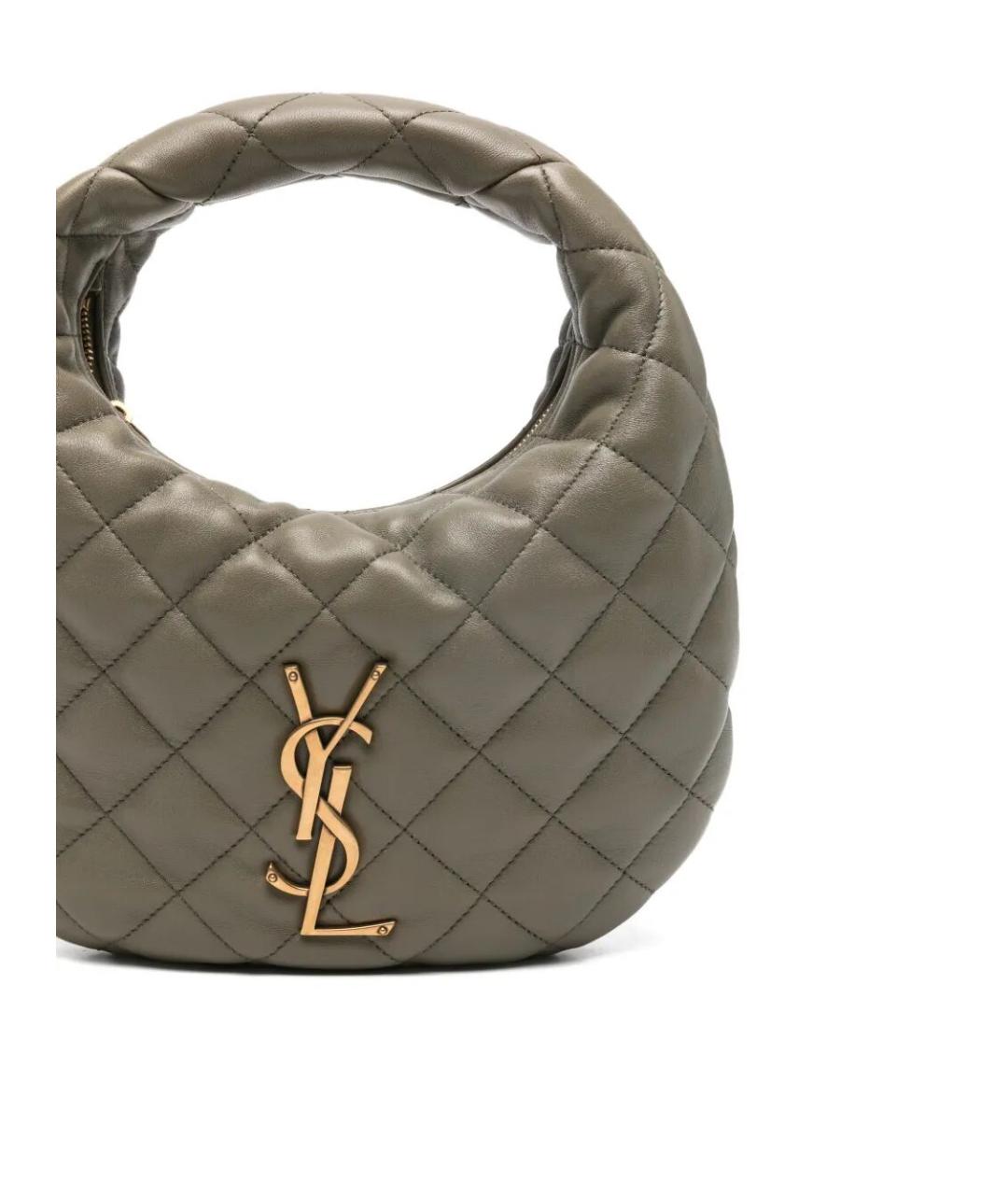 SAINT LAURENT Зеленая кожаная сумка тоут, фото 4