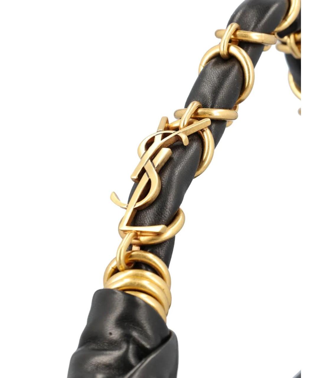 SAINT LAURENT Черная кожаная сумка через плечо, фото 3