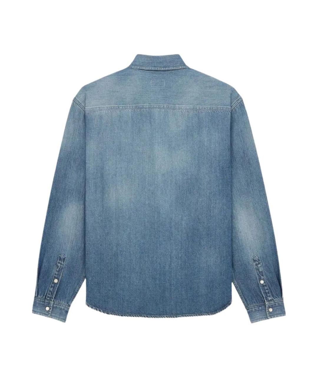 SAINT LAURENT Синяя хлопковая кэжуал рубашка, фото 2