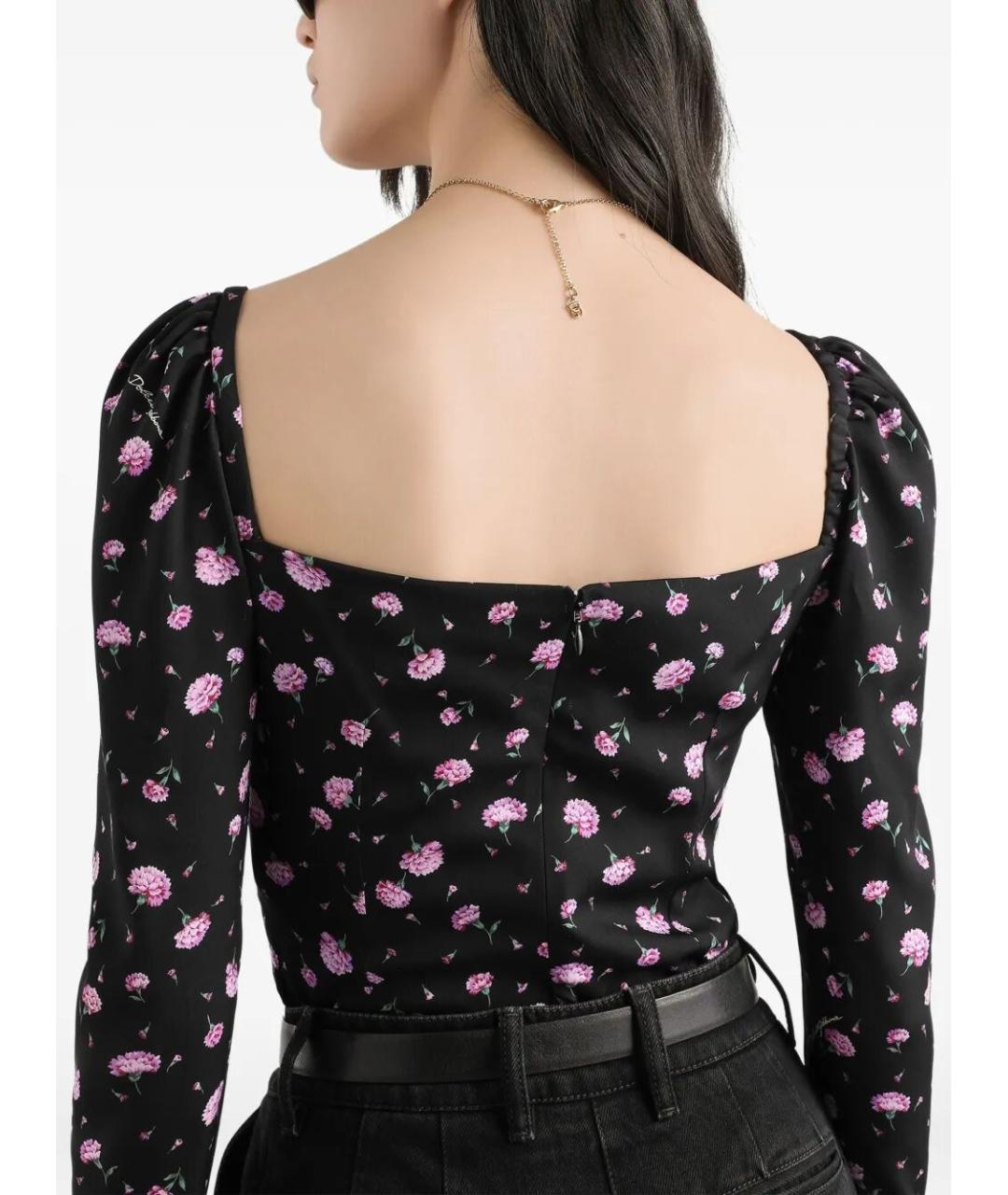 DOLCE&GABBANA Черная шелковая блузы, фото 5