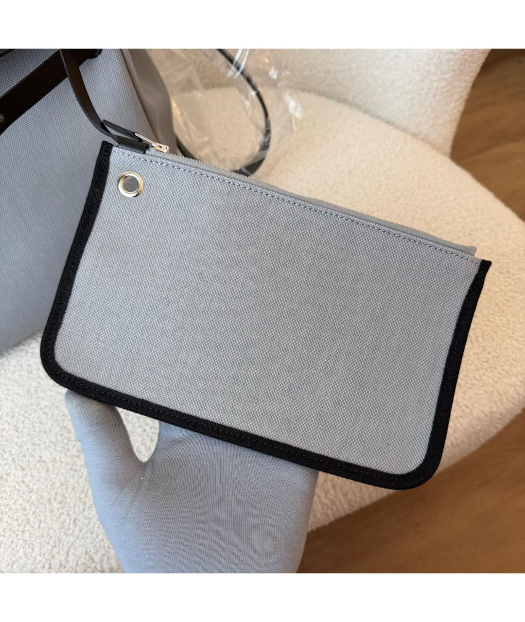 HERMES Серая тканевая сумка через плечо, фото 5