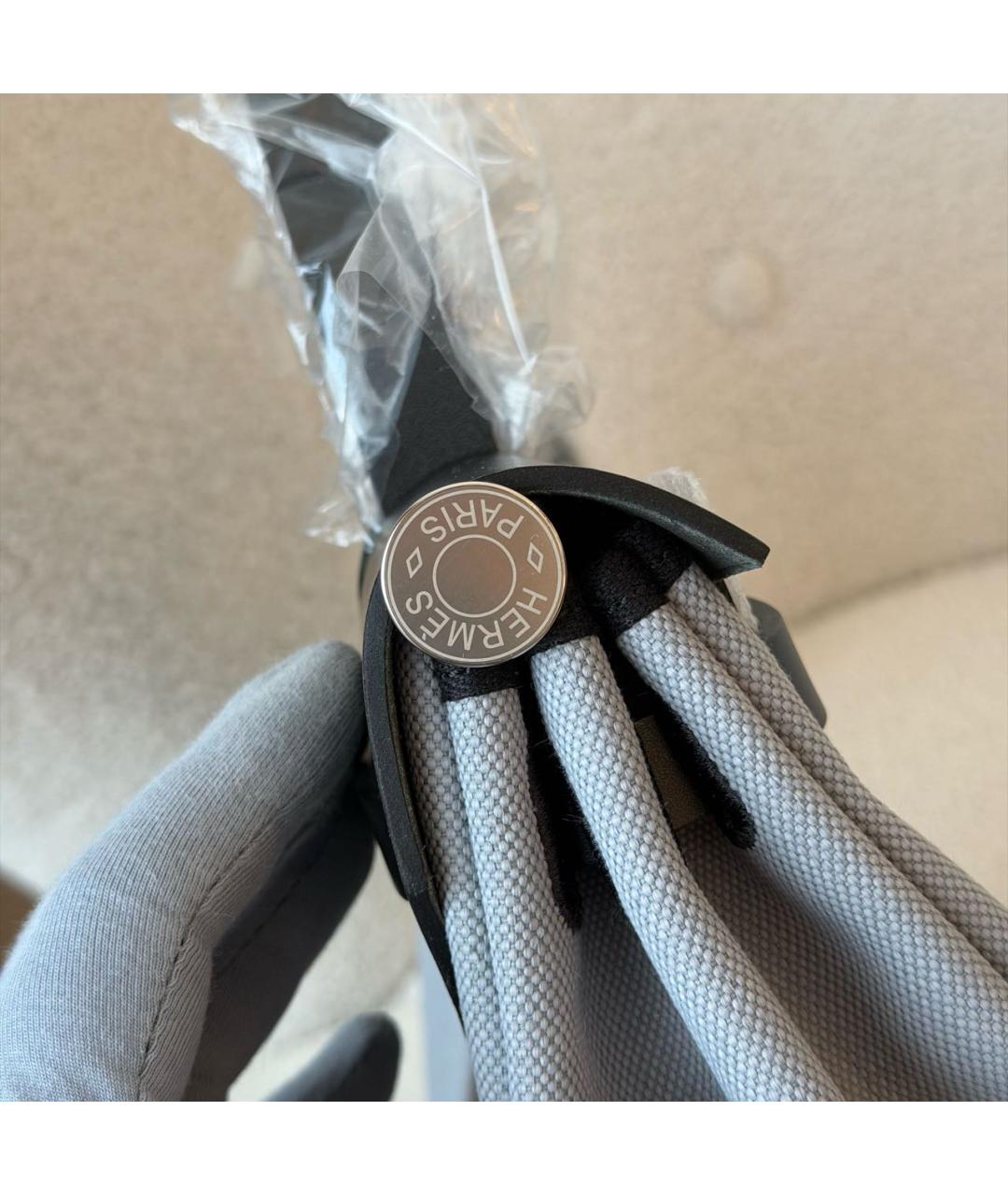 HERMES Серая тканевая сумка через плечо, фото 6