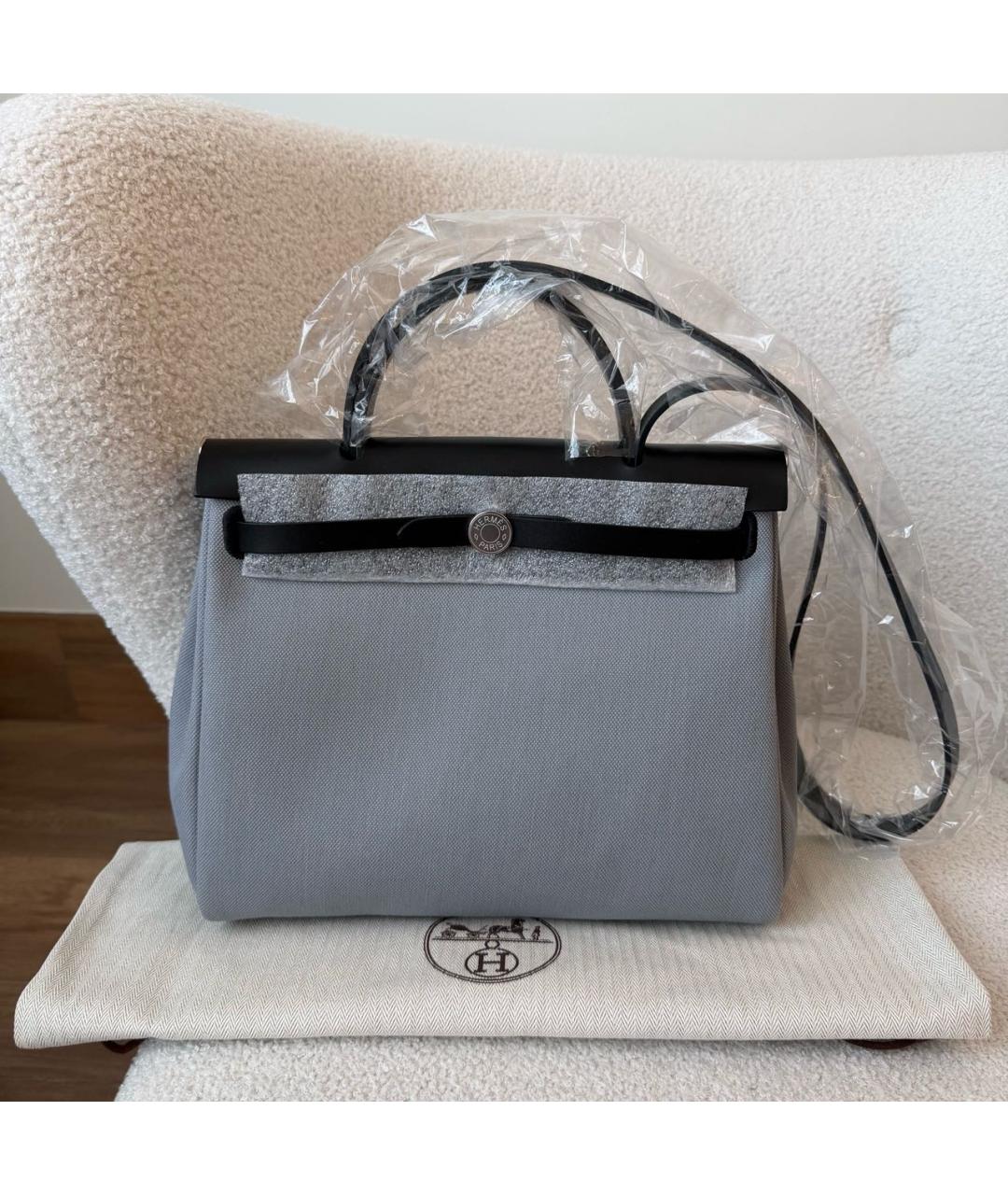 HERMES Серая тканевая сумка через плечо, фото 2