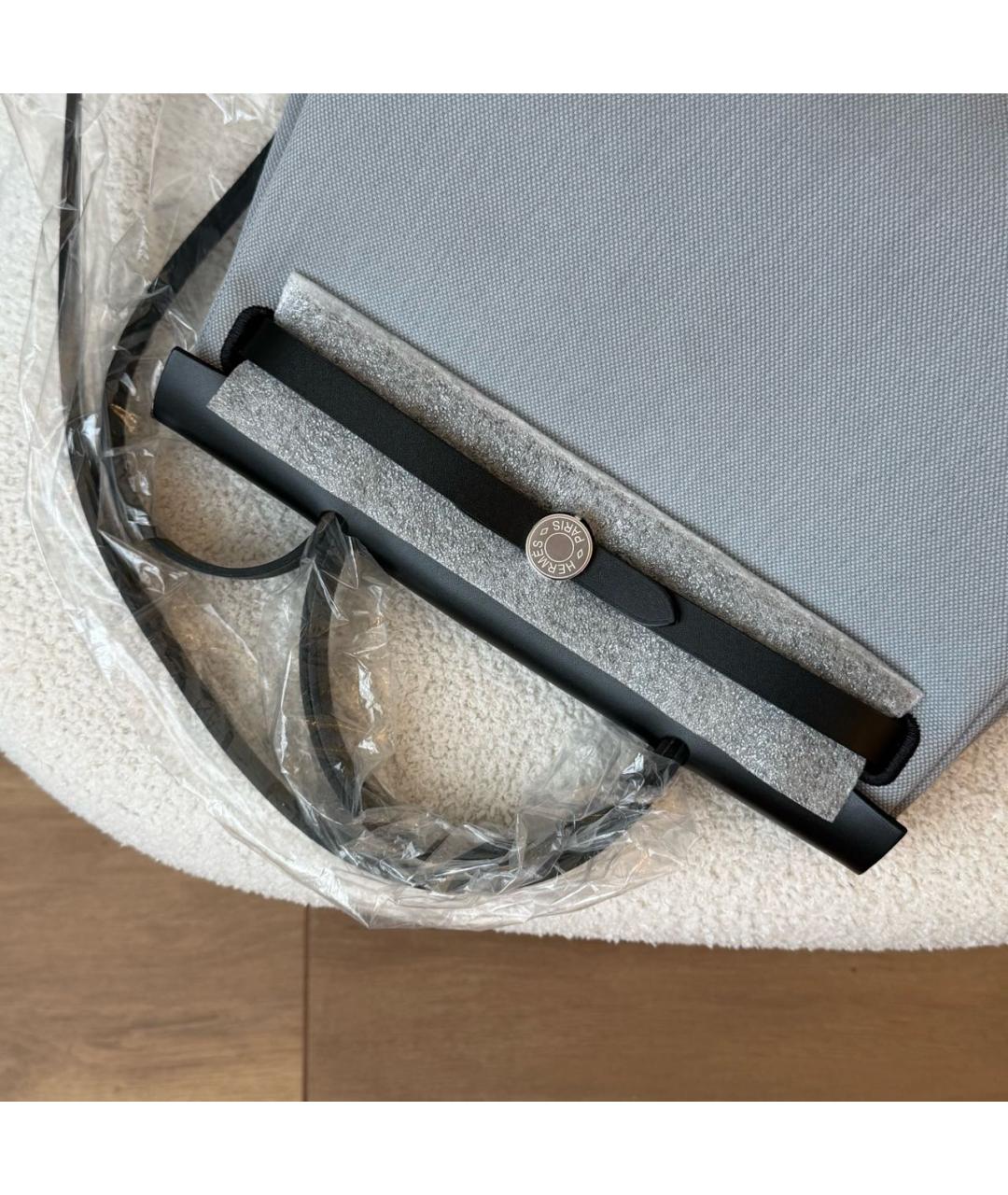 HERMES Серая тканевая сумка через плечо, фото 4