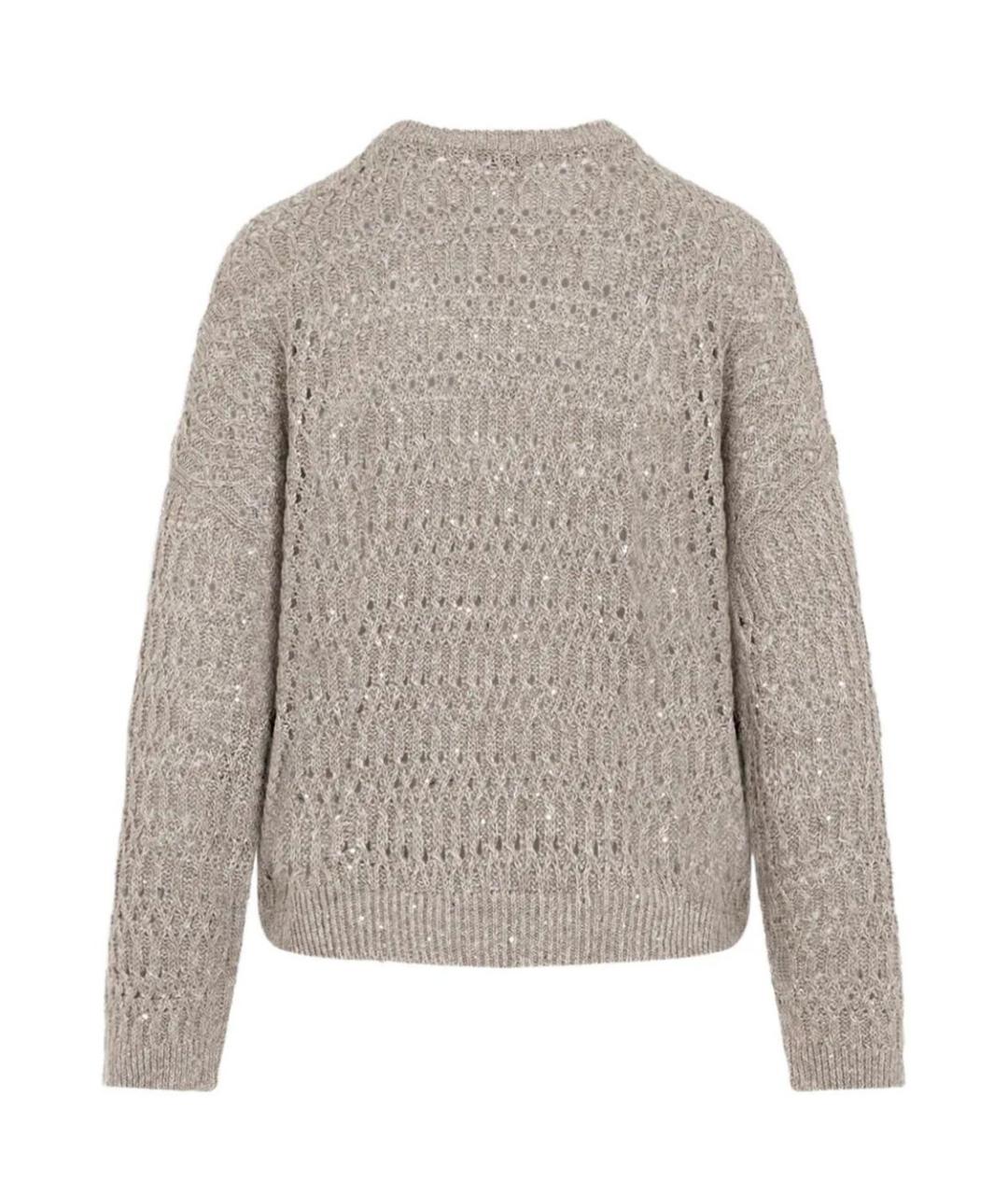 BRUNELLO CUCINELLI Бежевый льняной джемпер / свитер, фото 2