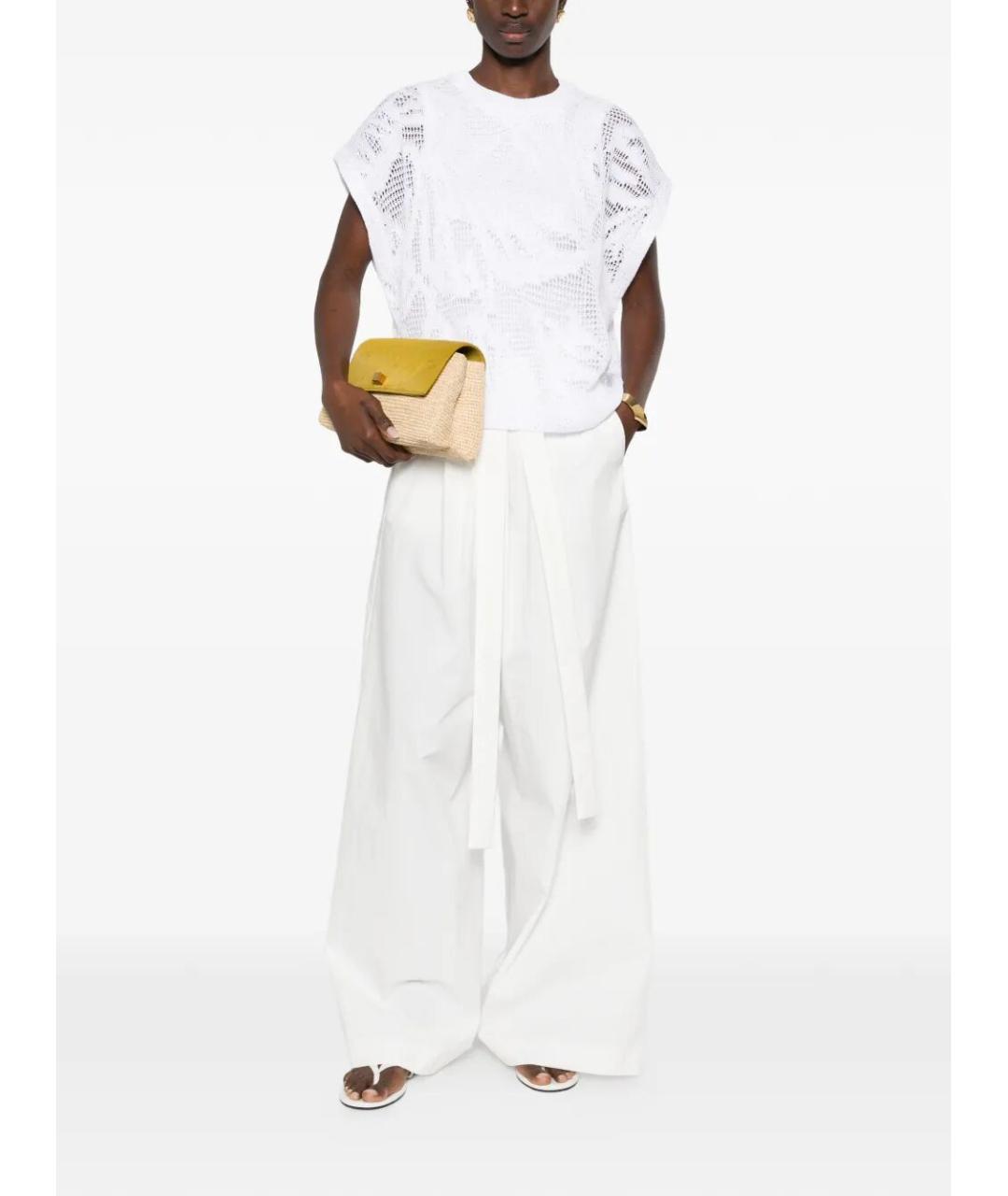 BRUNELLO CUCINELLI Белая льняная футболка, фото 2