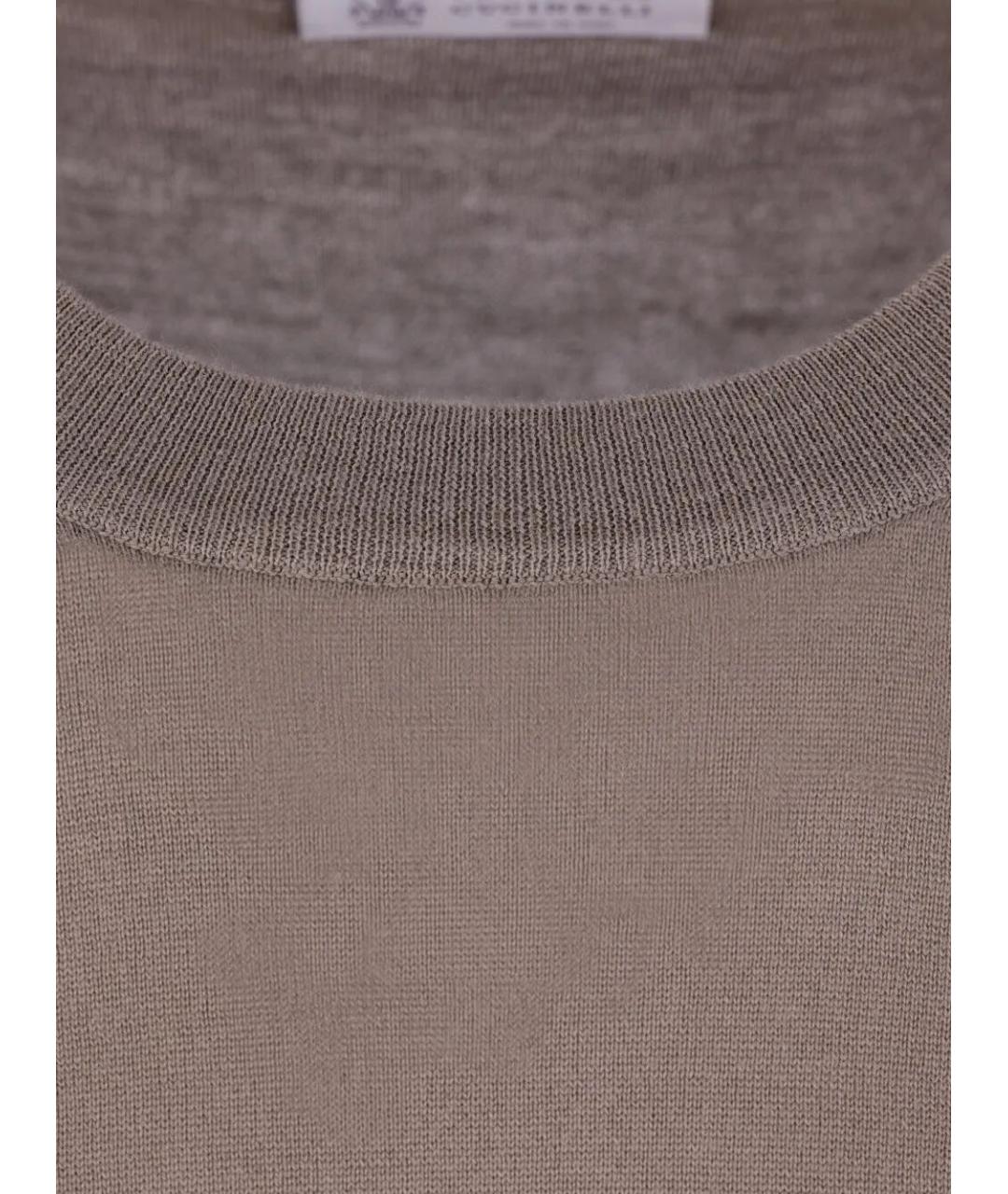 BRUNELLO CUCINELLI Бежевый хлопковый джемпер / свитер, фото 4