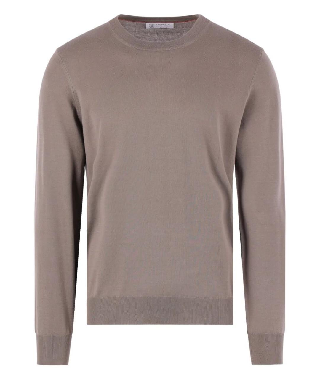 BRUNELLO CUCINELLI Бежевый хлопковый джемпер / свитер, фото 1