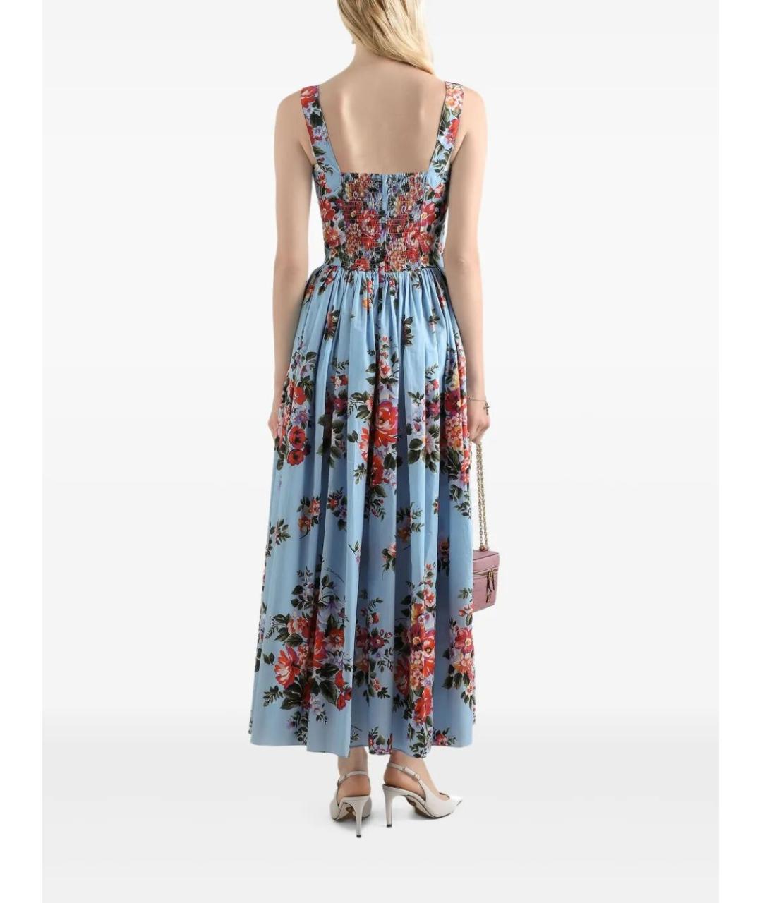 DOLCE&GABBANA Голубое хлопковое повседневное платье, фото 3