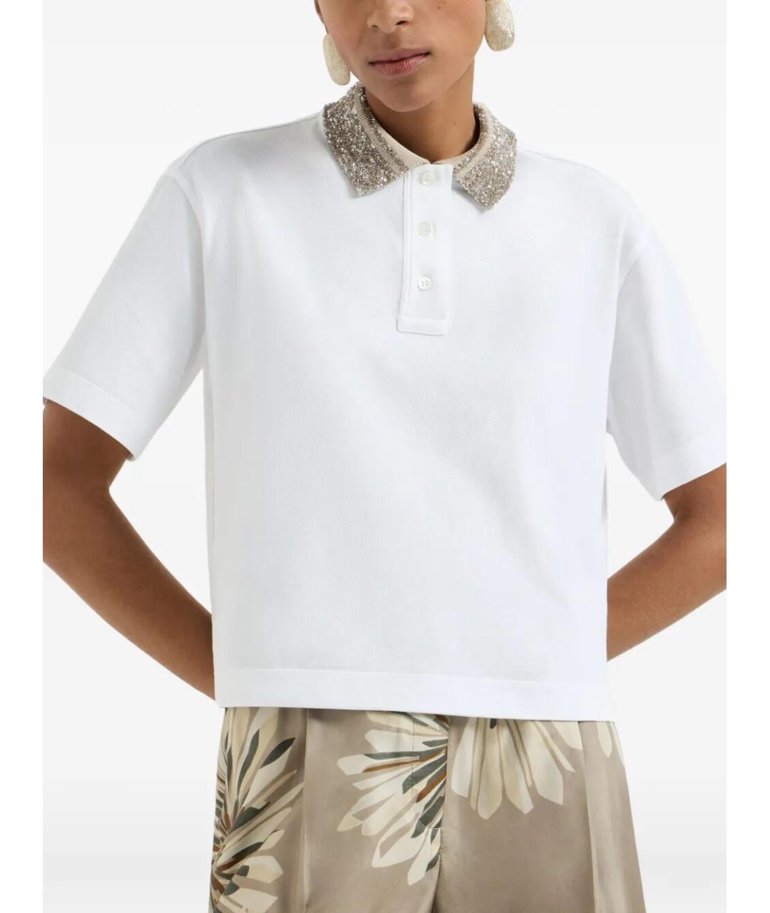 BRUNELLO CUCINELLI Белая хлопковая футболка, фото 6