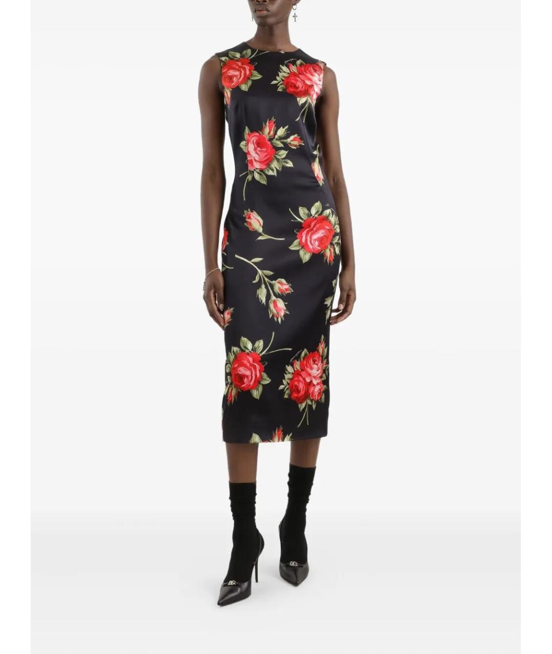 DOLCE&GABBANA Черное вискозное повседневное платье, фото 2