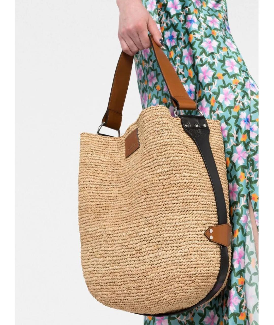 ISABEL MARANT Бежевая пелетеная сумка через плечо, фото 6