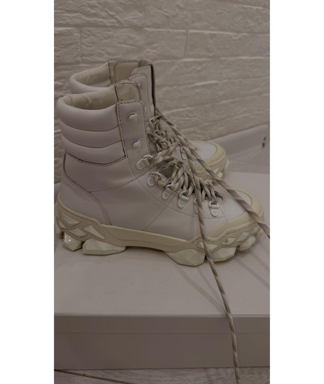 JIMMY CHOO Белые кожаные ботинки, фото 6
