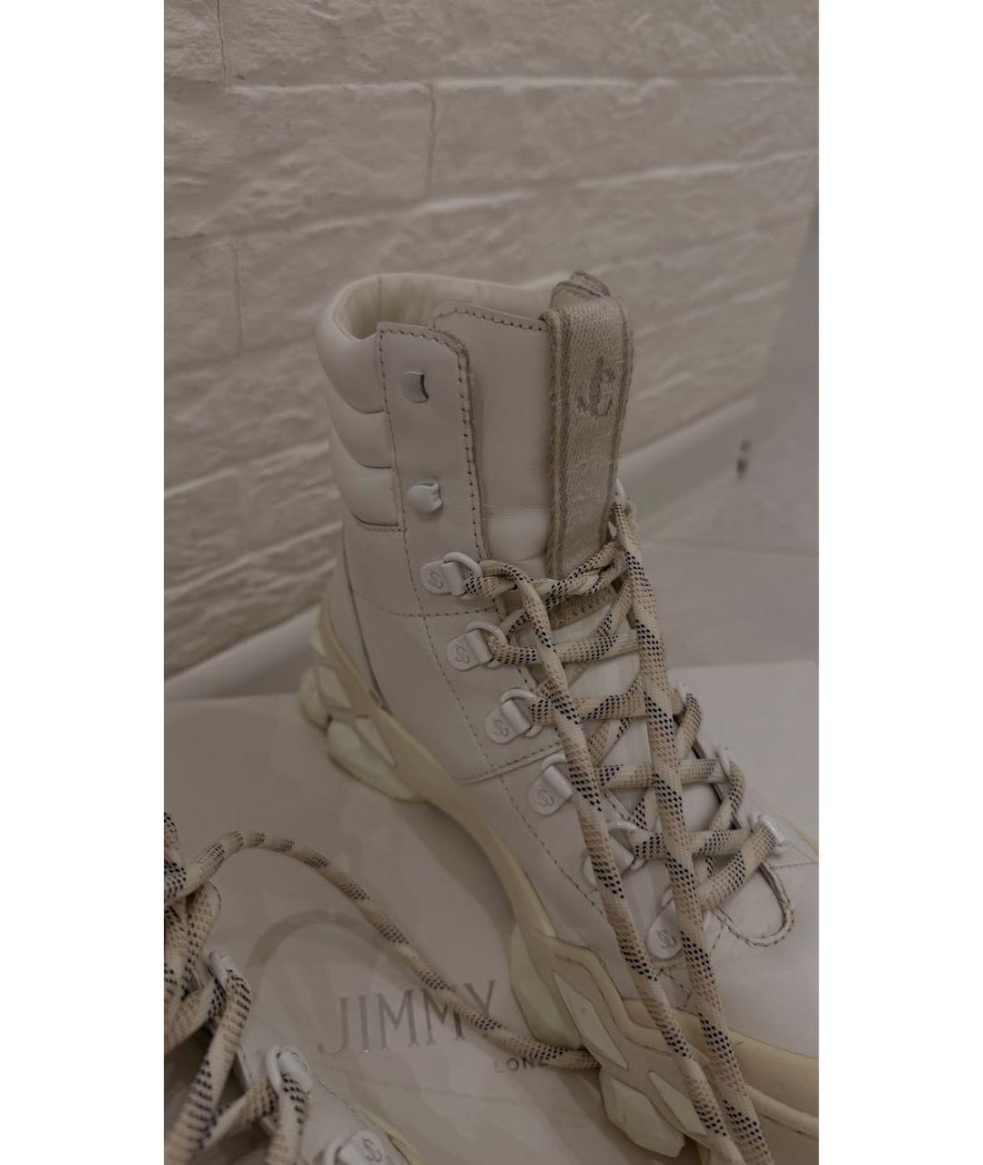 JIMMY CHOO Белые кожаные ботинки, фото 5