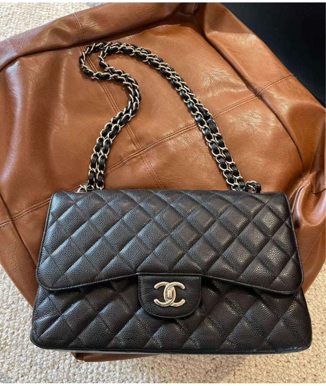 CHANEL Черная кожаная сумка через плечо, фото 8