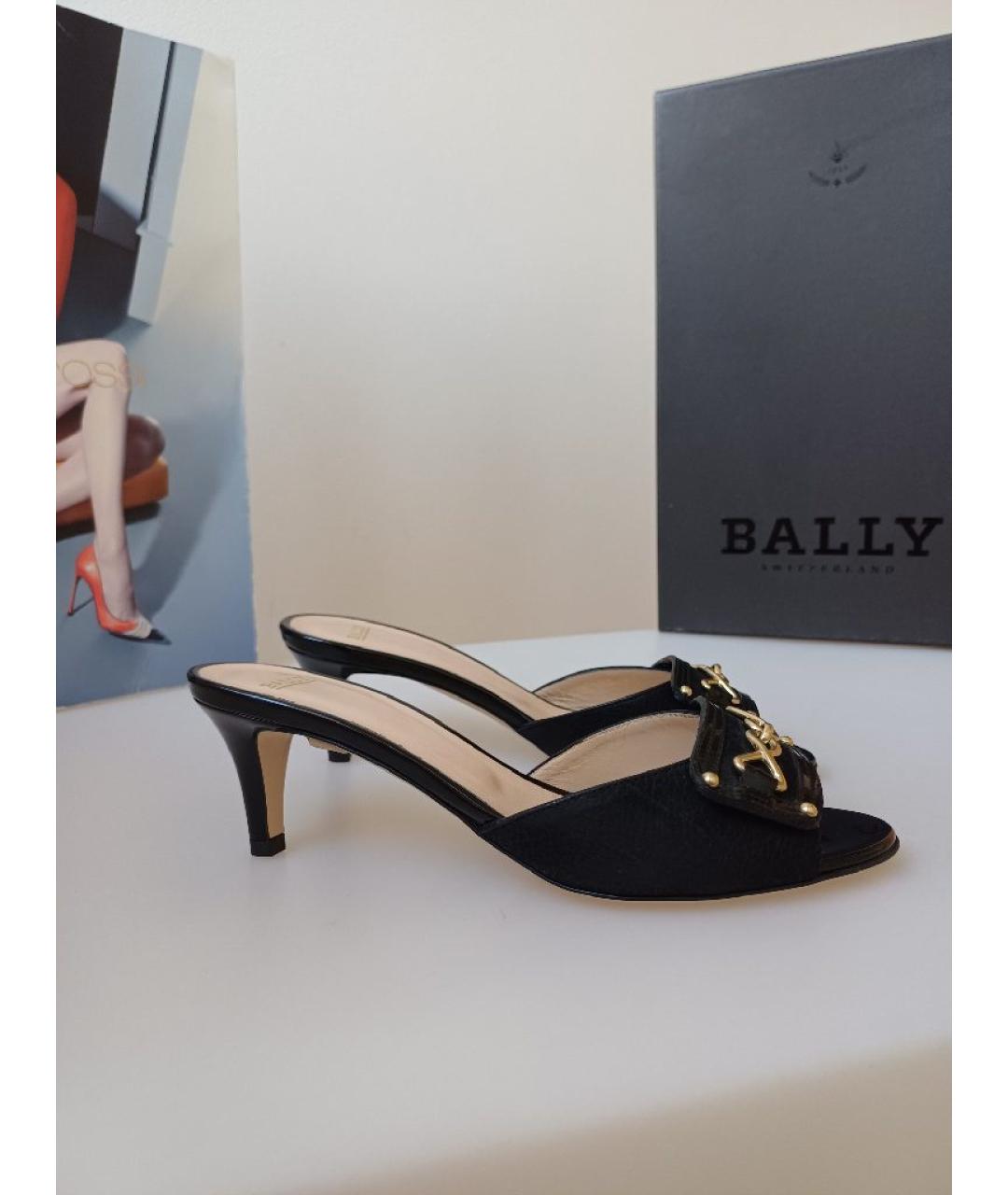 BALLY Черные нубуковые мюли, фото 5