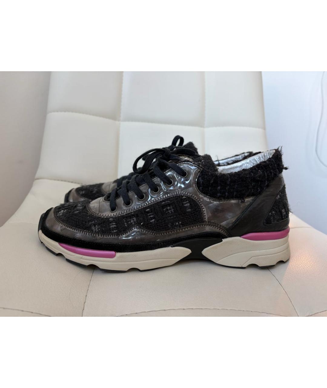 CHANEL Черные кроссовки, фото 4