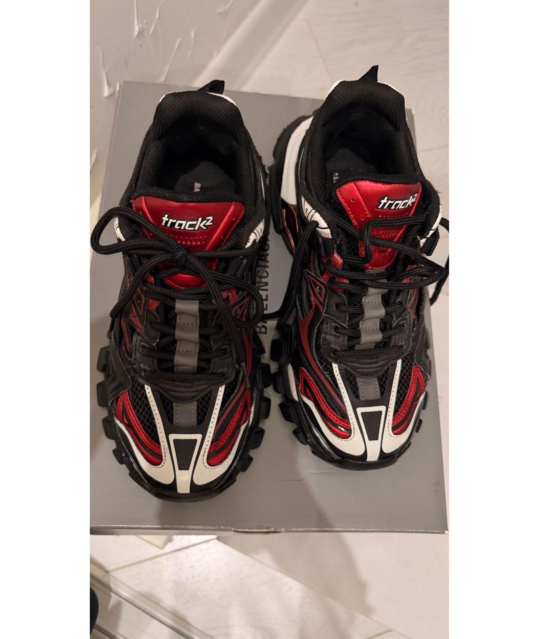 BALENCIAGA Черные кожаные кроссовки, фото 3