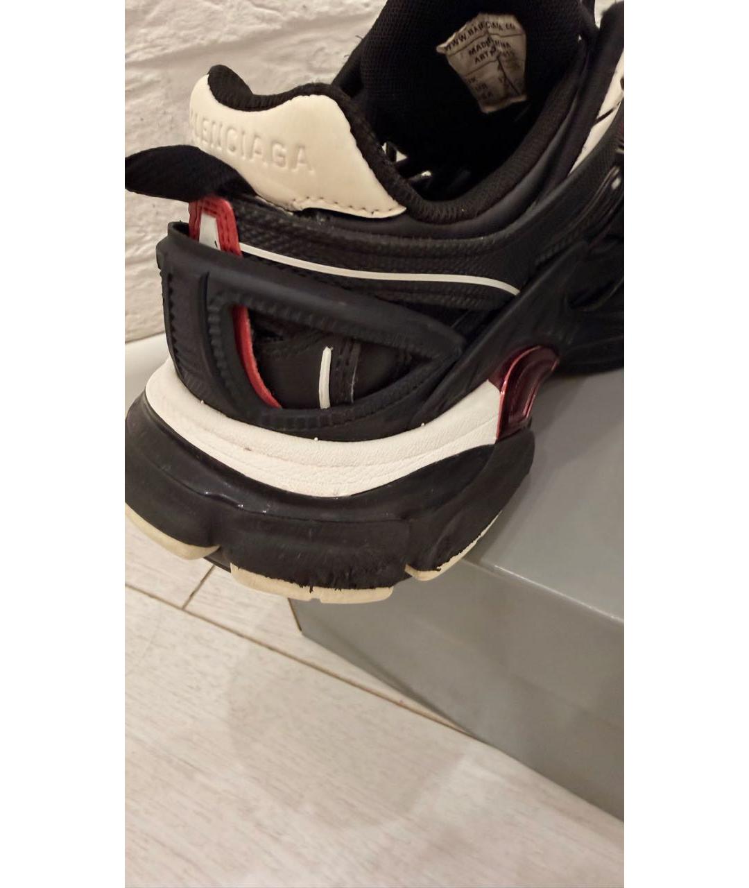 BALENCIAGA Черные кожаные кроссовки, фото 5