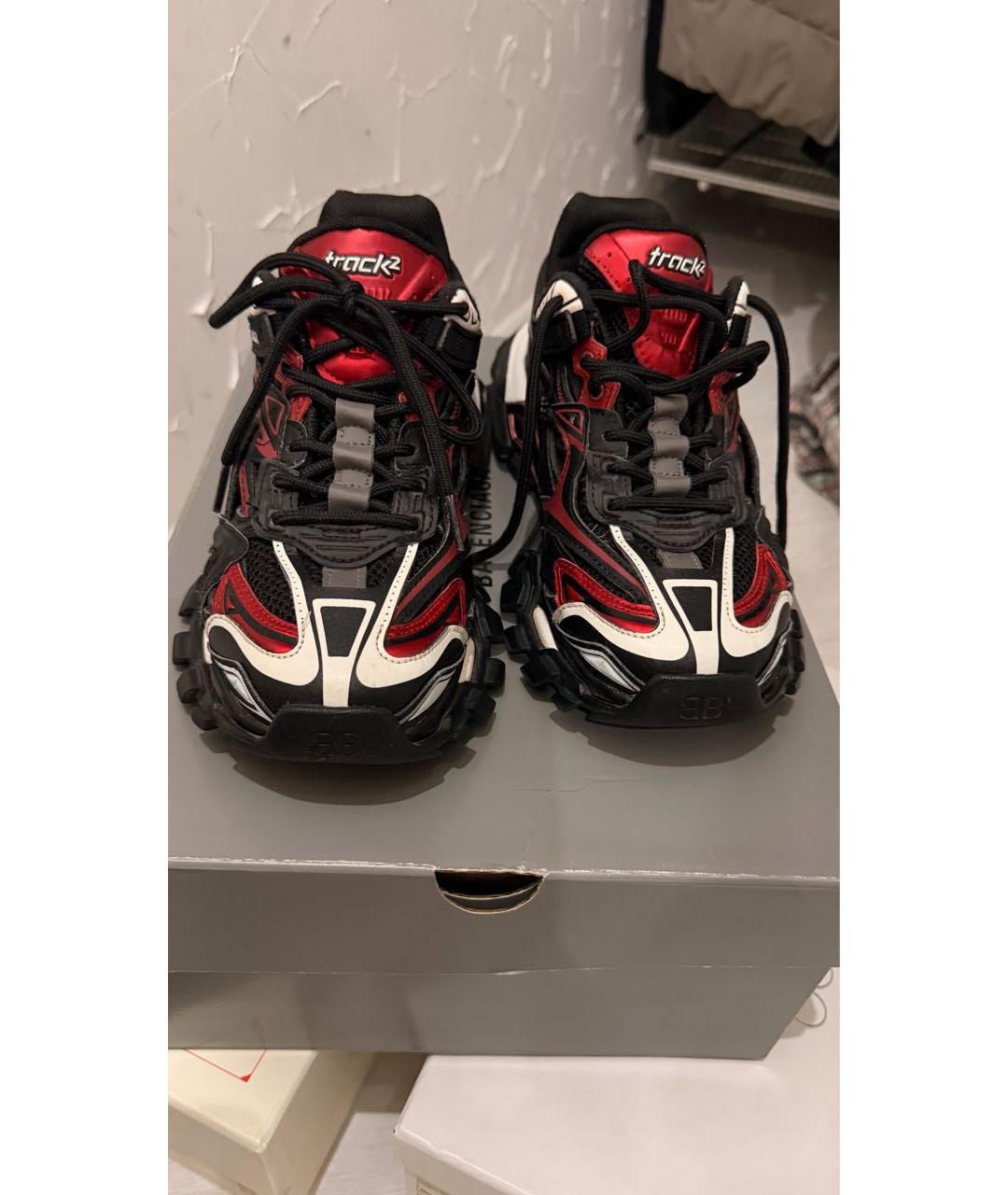 BALENCIAGA Черные кожаные кроссовки, фото 2