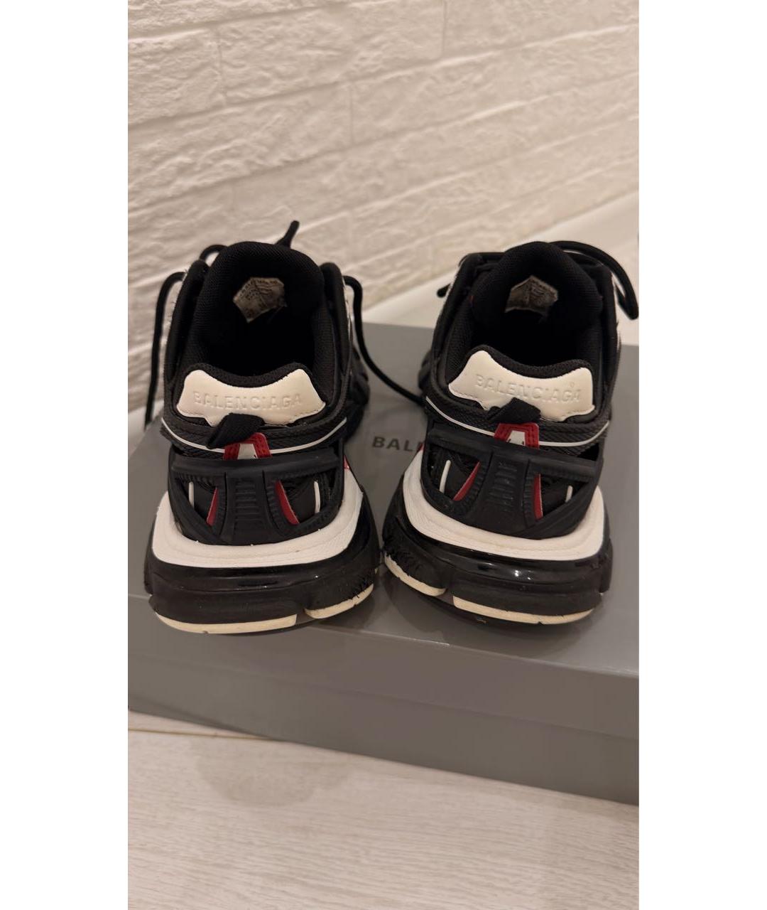 BALENCIAGA Черные кожаные кроссовки, фото 4