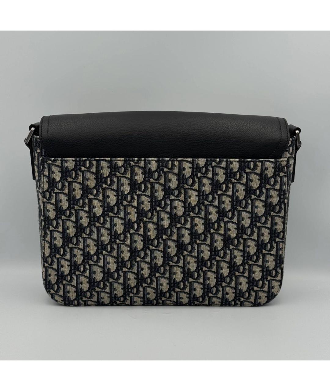 CHRISTIAN DIOR Темно-синяя жаккардовая сумка на плечо, фото 3