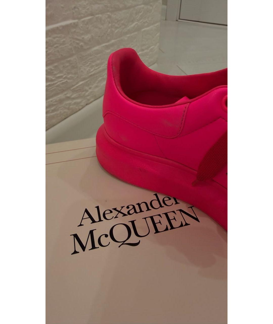 ALEXANDER MCQUEEN Розовые кожаные кроссовки, фото 5