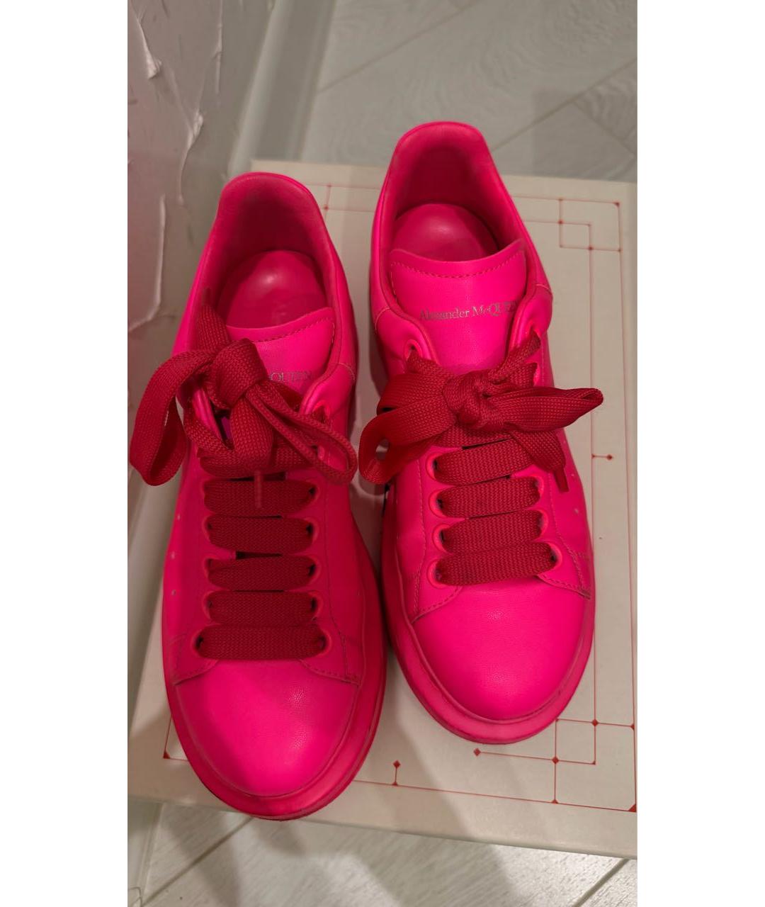 ALEXANDER MCQUEEN Розовые кожаные кроссовки, фото 3