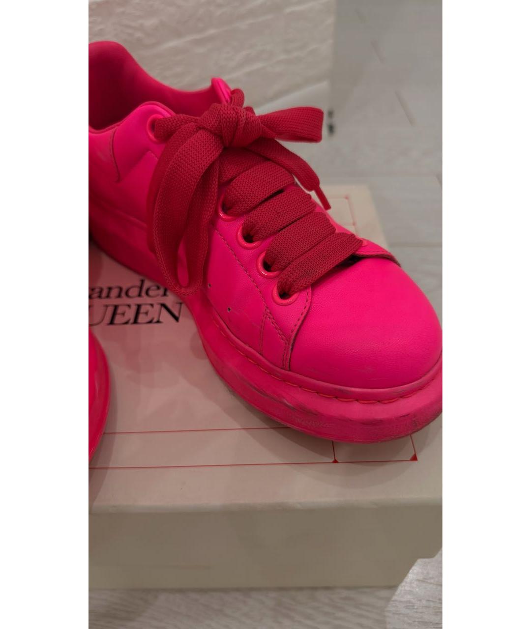 ALEXANDER MCQUEEN Розовые кожаные кроссовки, фото 7