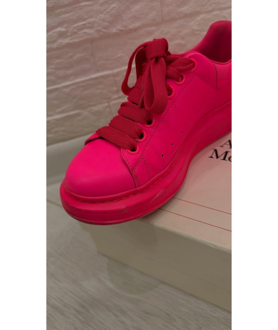 ALEXANDER MCQUEEN Розовые кожаные кроссовки, фото 6
