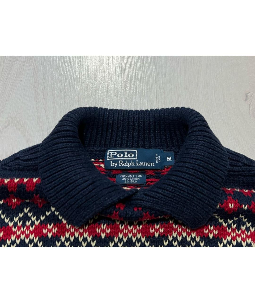 RALPH LAUREN Темно-синий хлопковый джемпер / свитер, фото 3