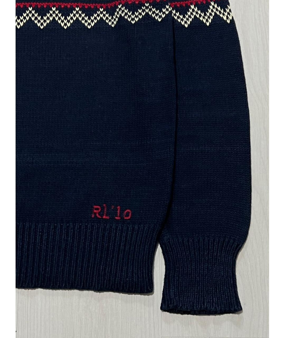 RALPH LAUREN Темно-синий хлопковый джемпер / свитер, фото 5