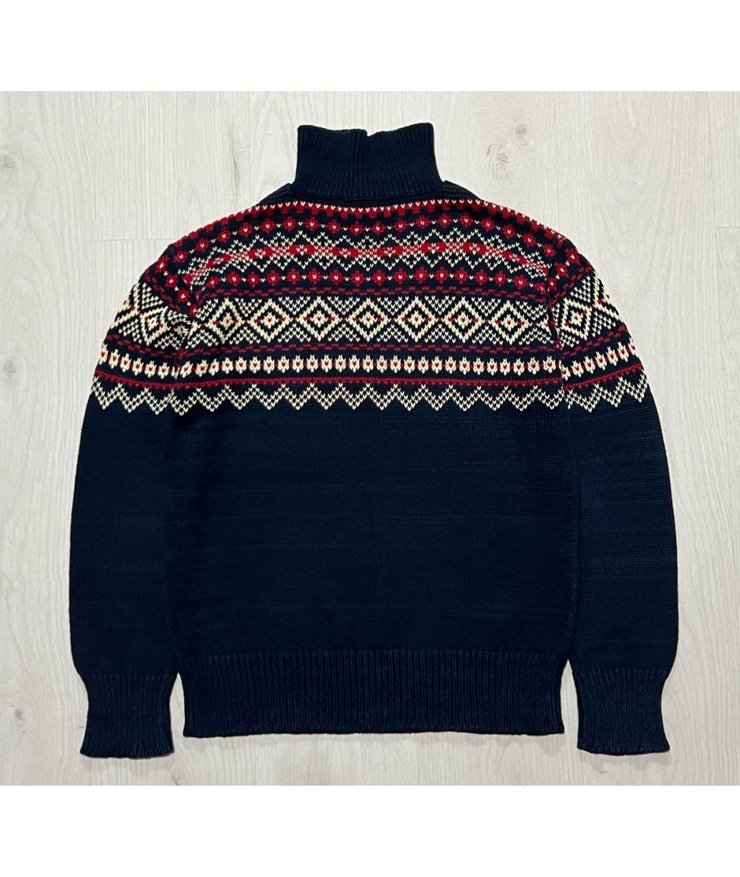 RALPH LAUREN Темно-синий хлопковый джемпер / свитер, фото 2