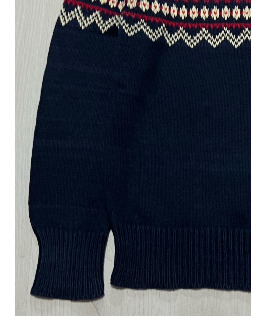 RALPH LAUREN Темно-синий хлопковый джемпер / свитер, фото 6